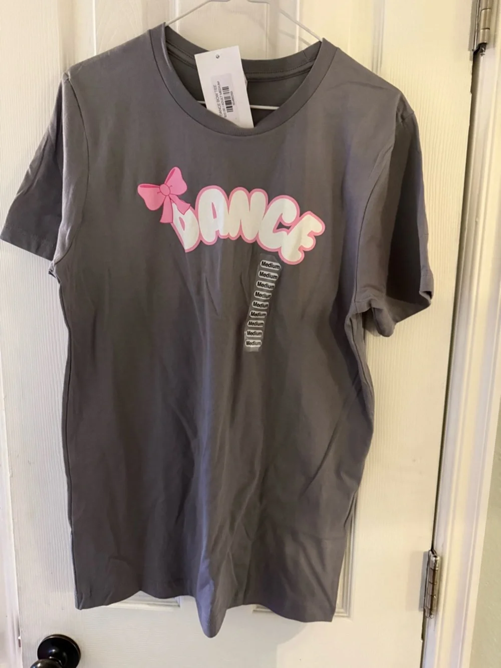 AM Dance Graphic Tee - Gray with Pink Accent NWT never worn